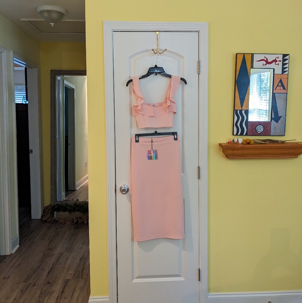 NWT Pink Crop Top and Pencil Skirt Set